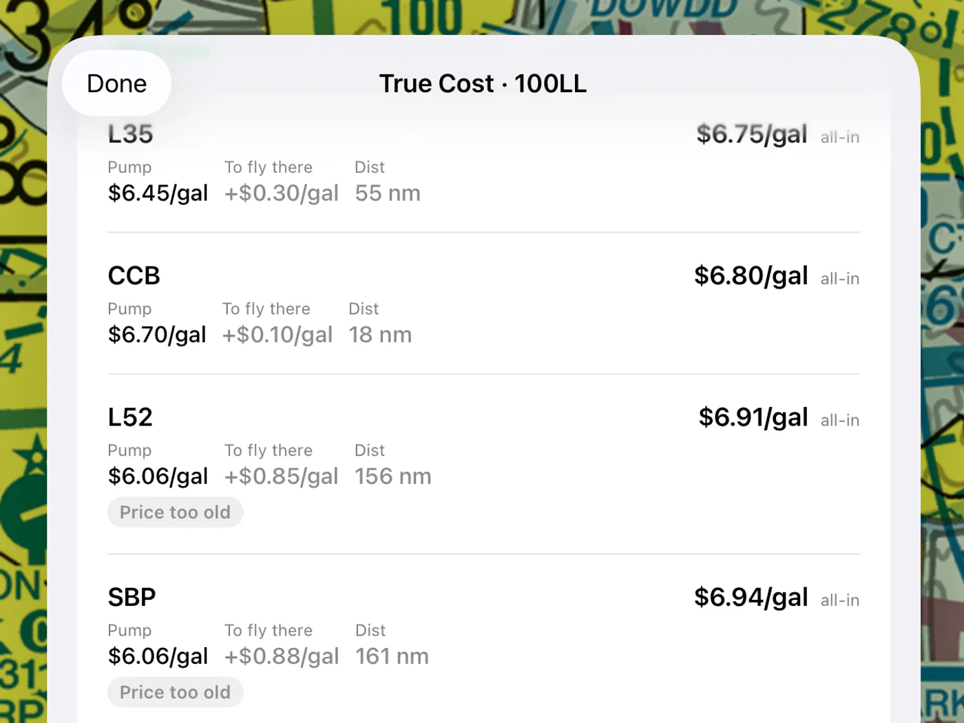 ClearRoute Fuel True Cost screen breaking down the economics of a fuel stop